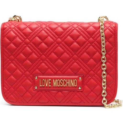 Love Moschino borsa a spalla trapuntata con placca logo - rosso