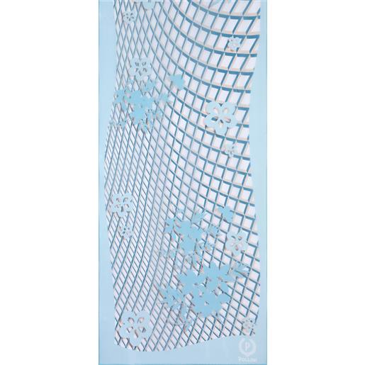 POLLINI sciarpa in seta con stampa flowery mesh - azzurro