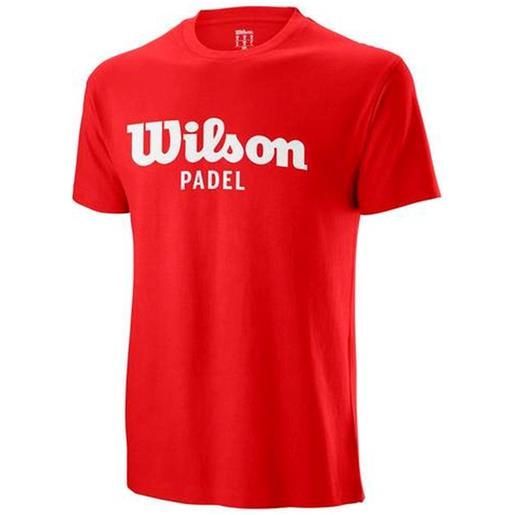 Wilson t-shirt da uomo Wilson m padel script cotton tee - wilson red
