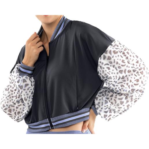 Lucky in Love felpa da tennis da donna Lucky in Love on the prowl prowl cropped bomber jacket women - charcoal