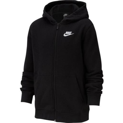 Nike felpa per ragazzi Nike nsw hoodie fz club b - black/black/white