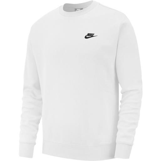 Nike felpa da tennis da uomo Nike swoosh club crew m - white/black
