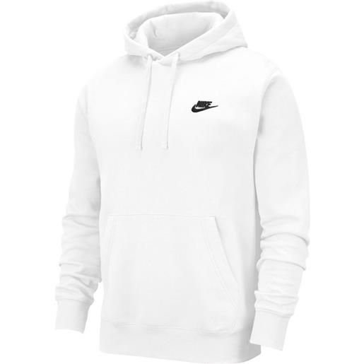 Nike felpa da tennis da uomo Nike sportswear club hoodie po bb - white/black