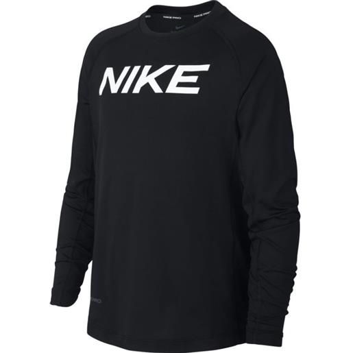 Nike maglietta per ragazzi Nike pro ls fttd top b - black/white
