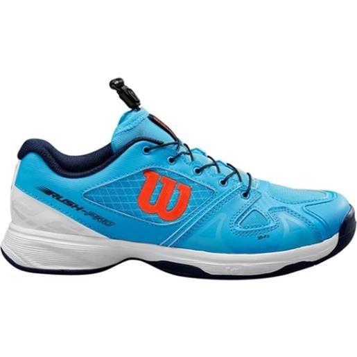 Wilson scarpe da tennis bambini Wilson rush pro junior ql - bonnie blue/white/tangerine tango