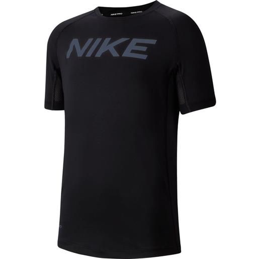 Nike maglietta per ragazzi Nike pro ss fttd top - black/white