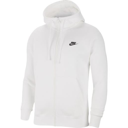 Nike felpa da tennis da uomo Nike swoosh m club hoodie fz bb - white/white/black