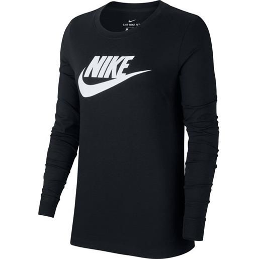 Nike maglietta da tennis da donna (a maniche lunghe) Nike swoosh essential ls icon ftr - black/white