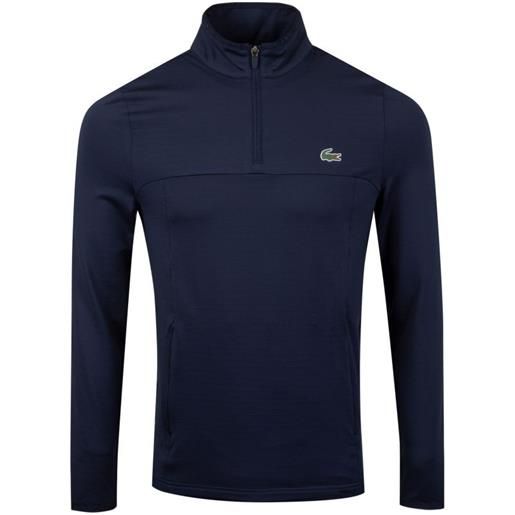 Lacoste felpa da tennis da uomo Lacoste men's sport stretch zippered collar sweatshirt - navy blue
