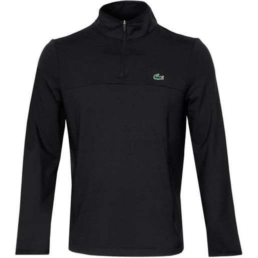 Lacoste felpa da tennis da uomo Lacoste men's sport stretch zippered collar sweatshirt - black