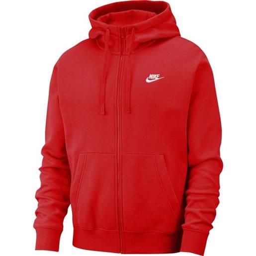 Nike felpa da tennis da uomo Nike swoosh m club hoodie fz bb - university red/university red/white