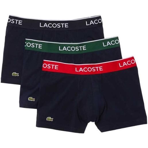 Lacoste boxer sportivi da uomo Lacoste casual trunks with contrasting waistband - navy blue/green/red/navy blue