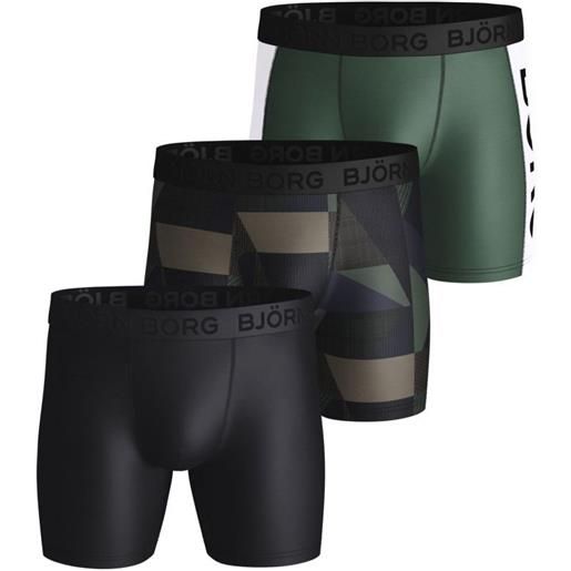 Björn Borg boxer sportivi da uomo Björn Borg shorts per bb textured block 3p - duck green