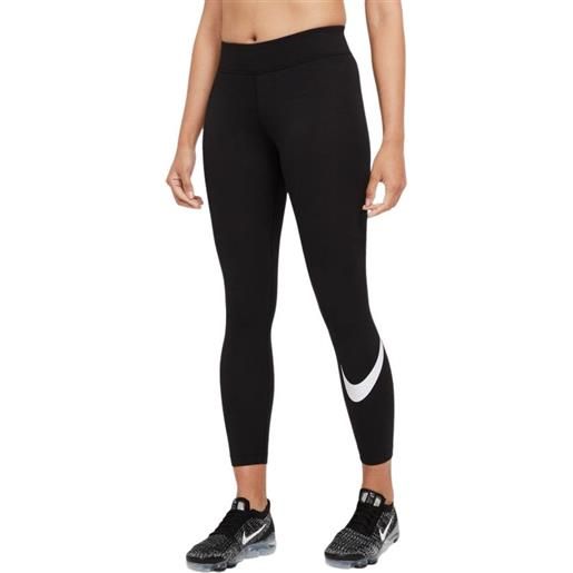 Nike leggins Nike sportswear essential mid-rise swoosh leggings - black/white