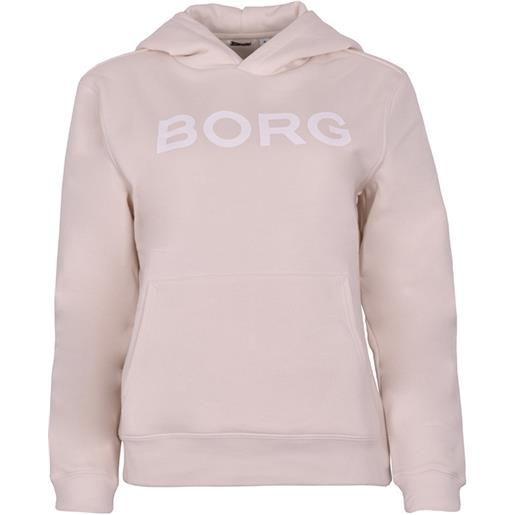 Björn Borg felpa da tennis da donna Björn Borg bb logo hood w - whitecap gray