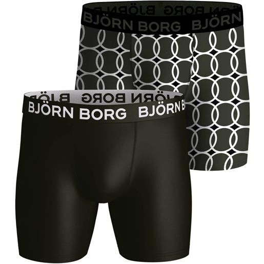 Björn Borg boxer sportivi da uomo Björn Borg performance boxer 2p - green/print