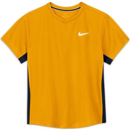 Nike maglietta per ragazzi Nike court dri-fit victory ss top b - university gold/obsidian/white
