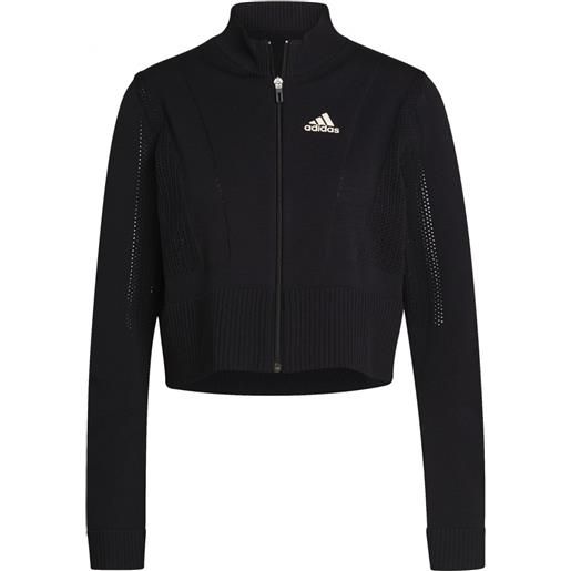 Adidas felpa da tennis da donna Adidas primeblue primeknit jacket w - black