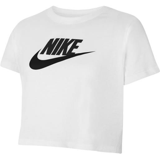 Nike maglietta per ragazze Nike sportswear crop futura tee - white/black/black