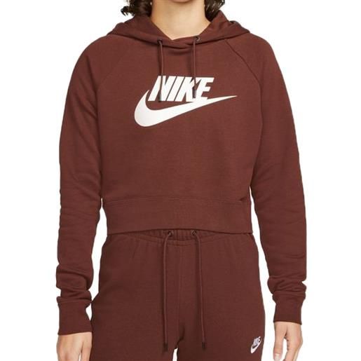 Nike felpa da tennis da donna Nike sportswear essential hoodie fleece gx crop w - bronze eclipse/white