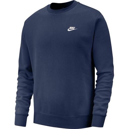 Nike felpa da tennis da uomo Nike swoosh club crew m - midnight navy/white