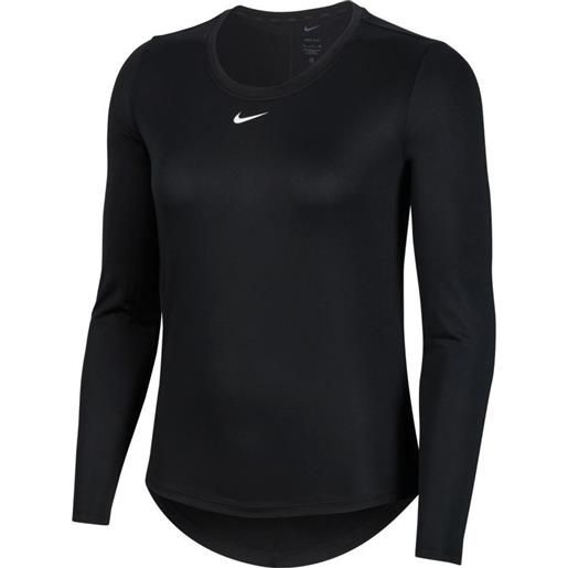 Nike maglietta da tennis da donna (a maniche lunghe) Nike dri-fit one women's standard fit top - black/white