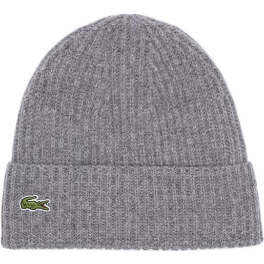 Lacoste cappello invernale Lacoste women's turned edge wool beanie - grey chine