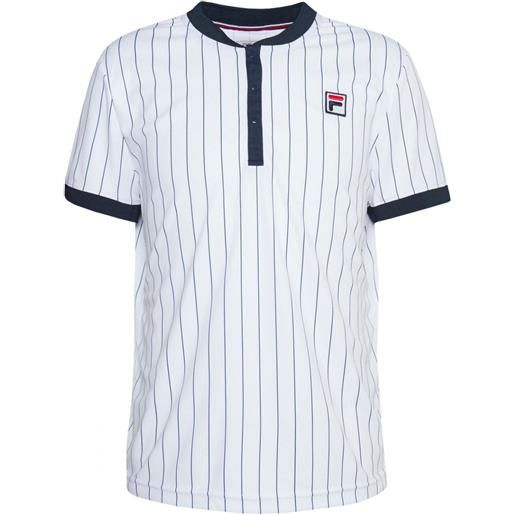 Fila polo da tennis da uomo Fila t-shirt stripes button m - white/peacoat blue