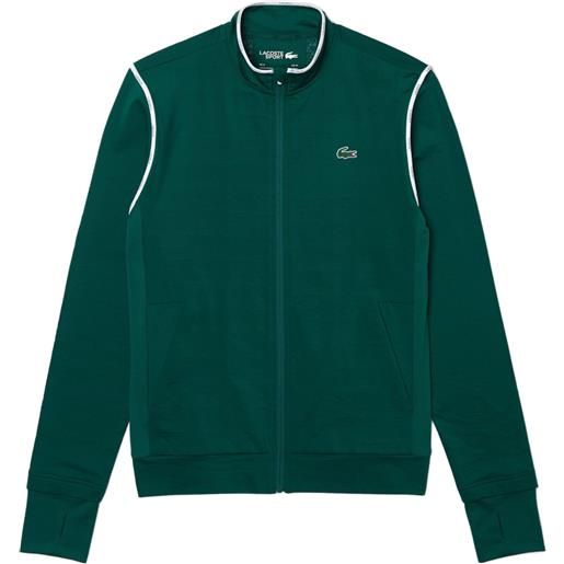 Lacoste felpa da tennis da uomo Lacoste thermo-regulating zip sweatshirt m - green/white/navy blue