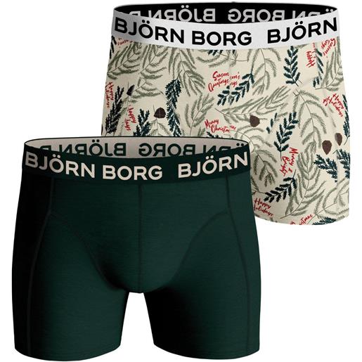 Björn Borg boxer sportivi da uomo Björn Borg core boxer 2p - green/print