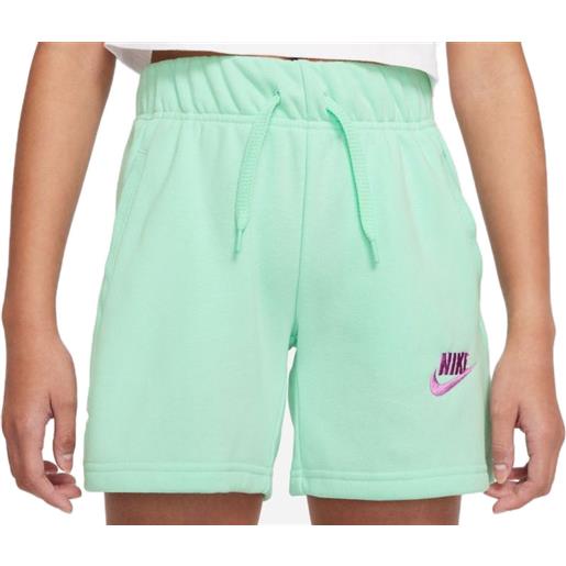 Nike pantaloncini per ragazze Nike sportswear club ft 5 short g - mint foam/violet shock