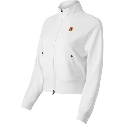 Nike felpa da tennis da donna Nike court heritage jacket fz w - white/white