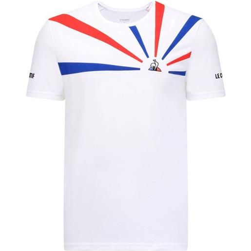 Le Coq Sportif t-shirt da uomo Le Coq Sportif tennis tee ss 20 no. 2 m - new optical white/cobalt