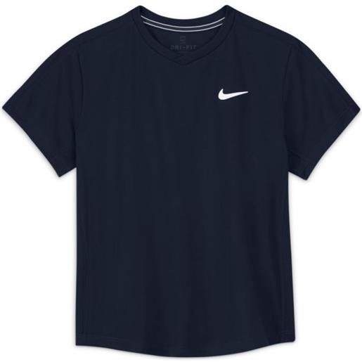 Nike maglietta per ragazzi Nike court dri-fit victory ss top b - obsidian/obsidian/white