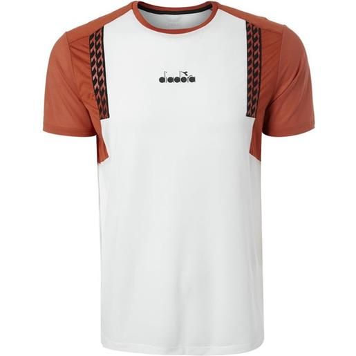 Diadora t-shirt da uomo Diadora t-shirt clay - optical white/mecca orange
