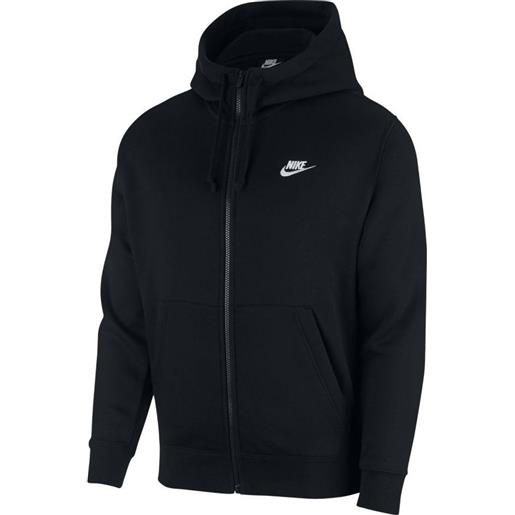 Nike felpa da tennis da uomo Nike swoosh m club hoodie fz bb - black/black/white