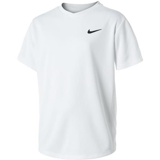 Nike maglietta per ragazzi Nike court dri-fit victory ss top b - white/white/black