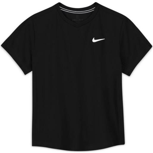 Nike maglietta per ragazzi Nike court dri-fit victory ss top b - black/black/white