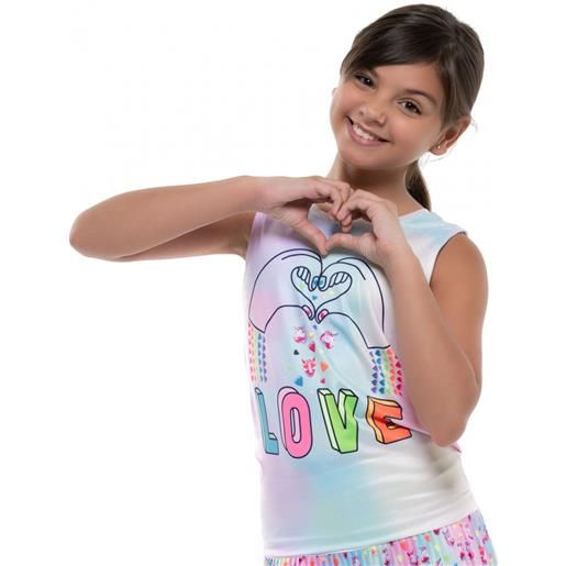 Lucky in Love maglietta per ragazze Lucky in Love novelty print animoji love tie back tank girls - multicolor