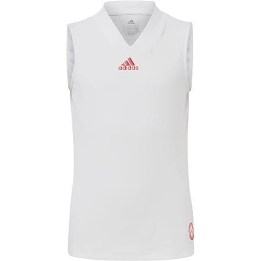Adidas maglietta per ragazze Adidas q3 match tank - white/scarlet
