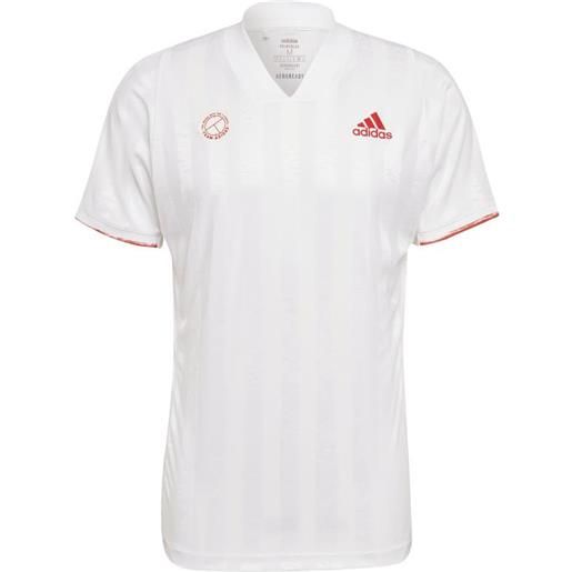 Adidas t-shirt da uomo Adidas freelift tee eng m - white/scarlet