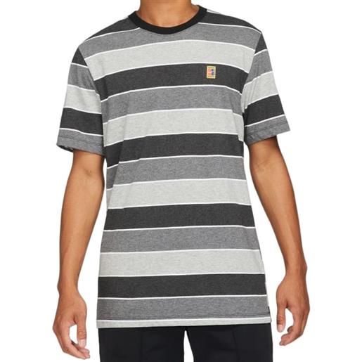 Nike t-shirt da uomo Nike court embedded stripes tee m - black