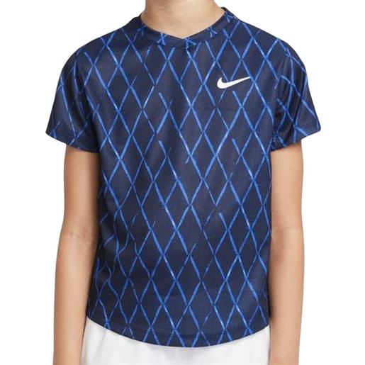 Nike maglietta per ragazzi Nike court dri-fit victory ss top printed - obsidian/white