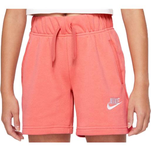 Nike pantaloncini per ragazze Nike sportswear club ft 5 short g - pink salt/white
