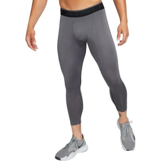 Nike pantaloni da tennis da uomo Nike pro dri-fit 3qt tight m - iron grey/black/black