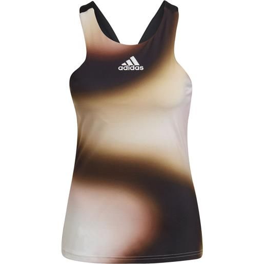Adidas top da tennis da donna Adidas mel y tank w - black/sandy beige met/white