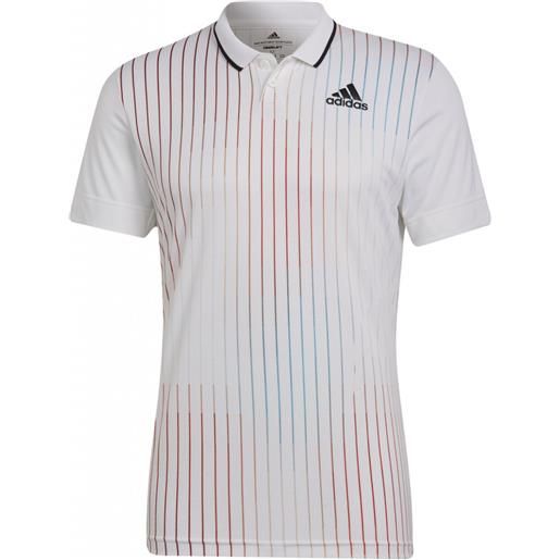 Adidas polo da tennis da uomo Adidas melbourne polo m - white/legacy burgundy/sky rush