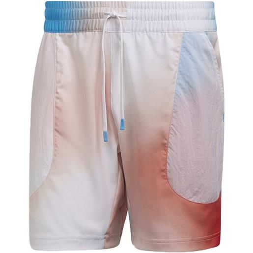 Adidas pantaloncini da tennis da uomo Adidas melbourne print shorts m - white/vivid red/sky rush