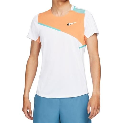 Nike t-shirt da uomo Nike court dri-fit slam top m - white/hot curry/washed teal/white
