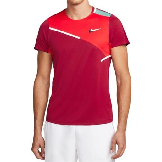 Nike t-shirt da uomo Nike court dri-fit slam top m - pomegranate/habanero red/washed teal/white